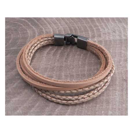 Amigaz Amigaz Leather Multi Strand T-Clamp Bracelet 8" brown  - 955326