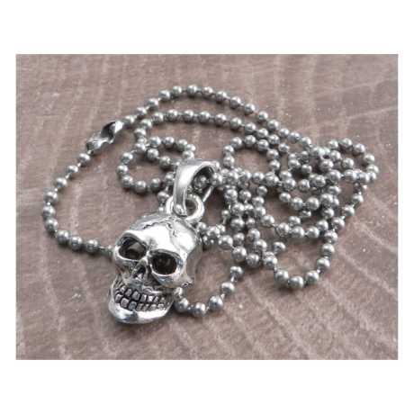 Amigaz Amigaz Stainles Steel Ball Chain 30" with Skull Pendant  - 955331
