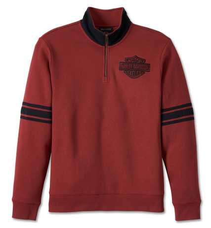 Harley-Davidson Sweatshirt 1/4 Zip Bar & Shield dark red 