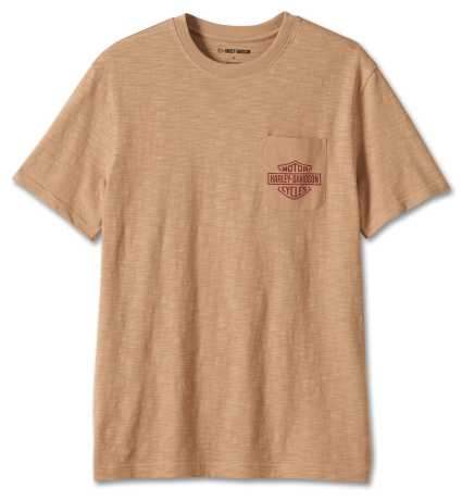 Harley-Davidson T-Shirt Bar & Shield 3D Pocket tan braun 