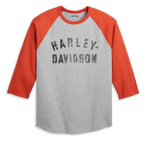 Harley-Davidson men´s 3/4 Raglan Shirt Staple grey/orange M