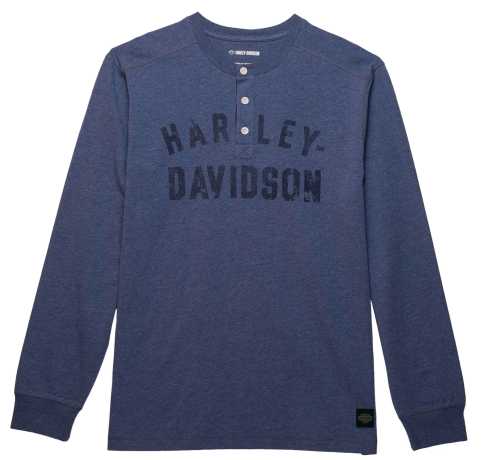Harley-Davidson Henley Shirt Staple blau meliert 