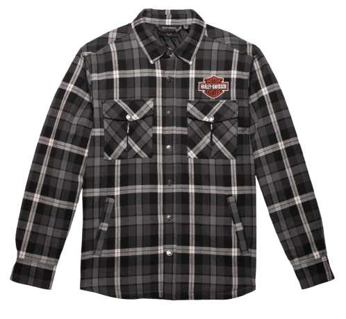 Harley-Davidson men´s Plaid Shirt Milwaukee black/grey 
