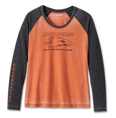 Harley-Davidson women´s Longsleeve Shirt Screamin Eagle Raglan orange/grey 