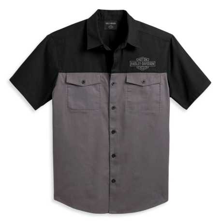 Harley-Davidson Kurzarmhemd Staple Colorblock grau/schwarz 