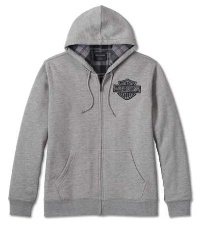 Harley-Davidson Zip Hoodie Bar & Shield Lined Dark Grey Heather 