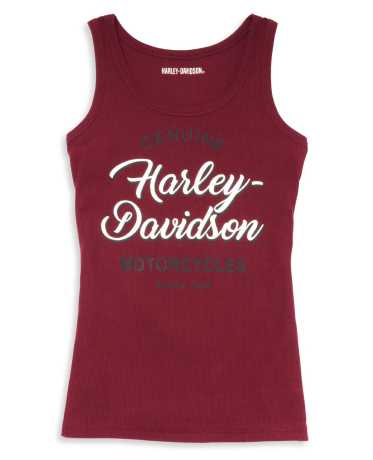 Harley-Davidson Damen Tank Top Silver Wing Script Font rot 