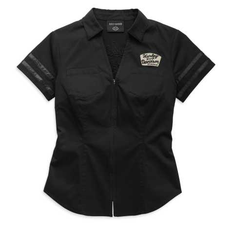 Harley-Davidson Damen Zip Shirt Artisan schwarz 