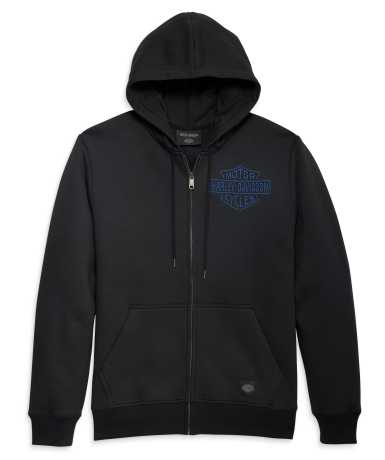 Harley-Davidson men´s Zip Hoodie Bar & Shield black/blue 