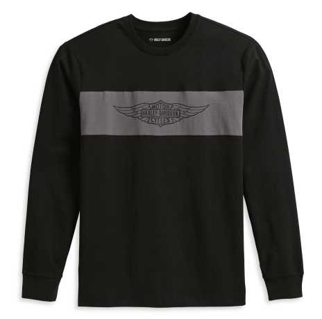 Harley-Davidson Longsleeve Winged Bar & Shield schwarz/grau 