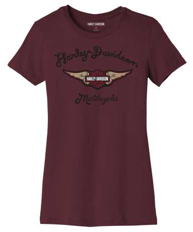 H-D Motorclothes Harley-Davidson women´s T-Shirt Forever Silver Wing dark red  - 96433-23VW