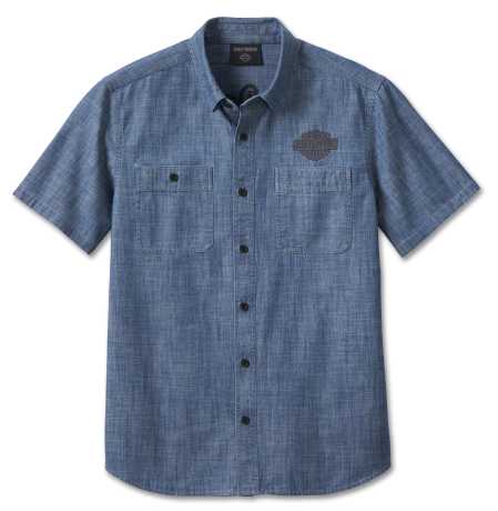 Harley-Davidson Kurzarmhemd Club Crew Chambray blau 