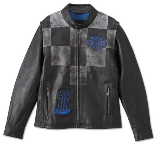 Harley-Davidson Leather Jacket Blue Steel Convertible 