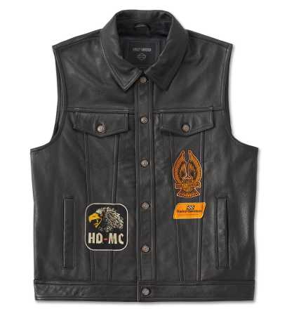 Harley-Davidson leather vest Fuel to Flames black 