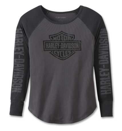 Harley-Davidson Damen Rib-Knit Top Authentic Bar & Shield grau M