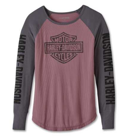 Harley-Davidson Damen Knit Top Authentic Bar & Shield Rib rosa/grau 