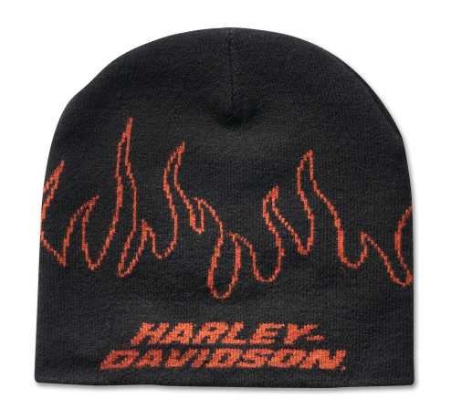H-D Motorclothes Harley-Davidson Flames Knit Beanie Mütze schwarz  - 97647-24VM