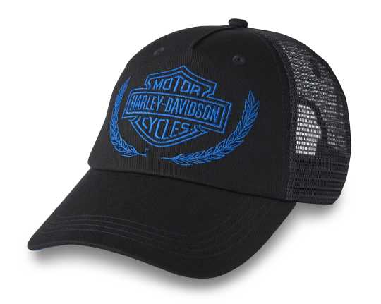 Harley-Davidson women´s Trucker Cap Trophy Bar & Shield black/blue 
