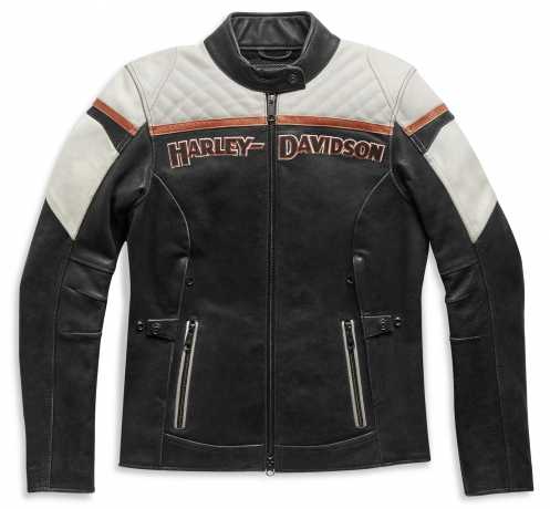 H-D Motorclothes Harley-Davidson Women´s Leather Jacket Triple Vent black/white  - 98008-21EW