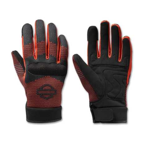Harley-Davidson Damen Handschuhe Dyna Textil Mesh schwarz/orange L