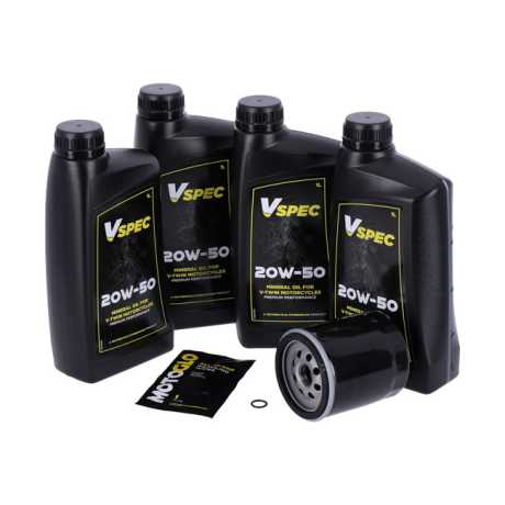 Motorcycle Storehouse MCS Oil Change Kit 20W50 Mineral 4L & Filter black  - 985784