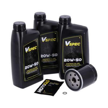 Motorcycle Storehouse MCS Oil Change Kit 20W50 20W50 Synthetic 3L & Filter black  - 985788
