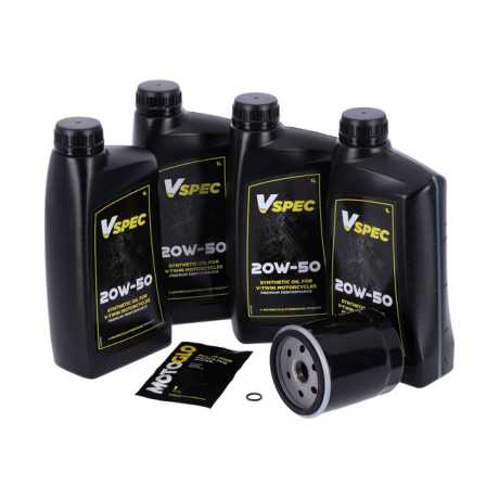 Motorcycle Storehouse MCS Oil Change Kit 20W50 20W50 Synthetic 4L & Filter black  - 985789