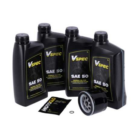 Motorcycle Storehouse MCS Oil Change Kit SAE50 Mineral 4L & Filter black  - 985797