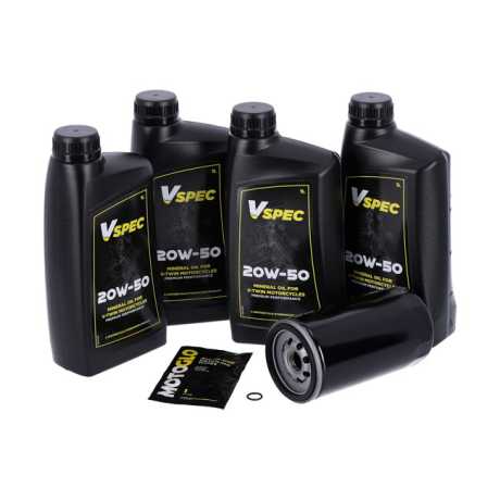 Motorcycle Storehouse MCS Oil Change Kit 20W50 Mineral 4L & Filter black  - 985798