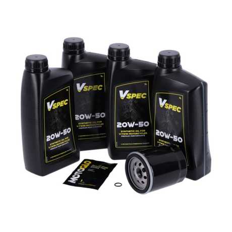 Motorcycle Storehouse MCS Oil Change Kit 20W50 Synthetic 4L & Filter black  - 985801