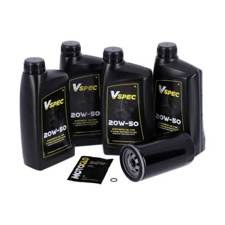 Motorcycle Storehouse MCS Oil Change Kit 20W50 Synthetic 4L & Filter black  - 985802