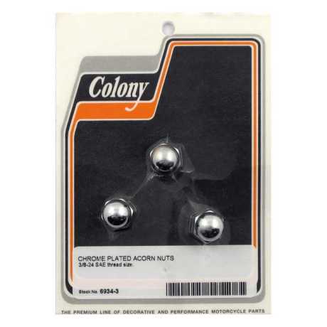 Colony Colony Acorn Nuts 3/8-24 SAE chrome  - 990401