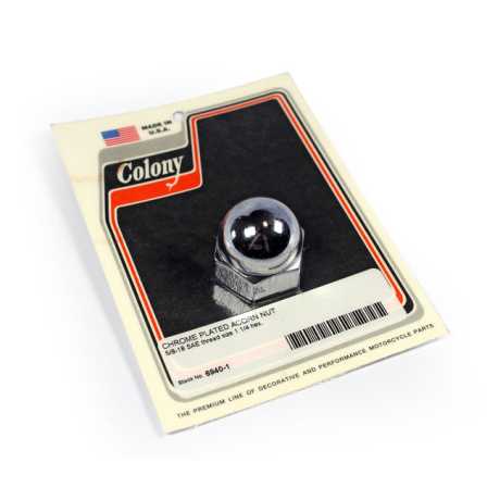 Colony Colony Acorn Nut 5/8-18 SAE 1 1/4 chrome  - 990407