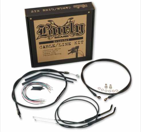 Burly Brand Burly Cable Kit 18" Bars, Black  - 90-1506
