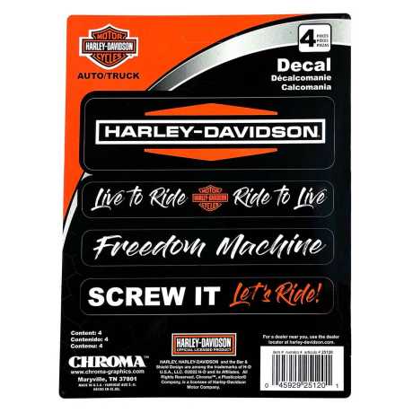 H-D Motorclothes Harley-Davidson Decals Chroma Sayings  - CG25120