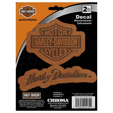 H-D Motorclothes Harley-Davidson Aufkleber Chroma Bar & Shield Leder Look  - CG25130