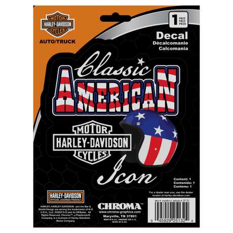 H-D Motorclothes Harley-Davidson Aufkleber Chroma American Classic Patriotic  - CG25132