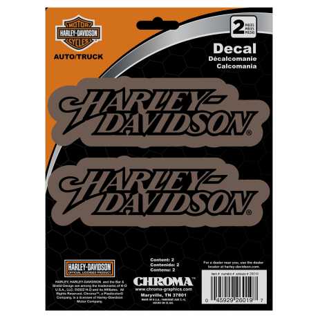 H-D Motorclothes Harley-Davidson Decal Set Chroma Text in Bronze  - CG26019