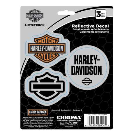 H-D Motorclothes Harley-Davidson Decal Set Reflective 3PC  - CG28004