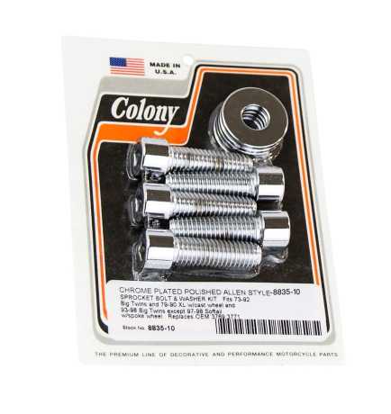 Colony Colony Sprocket Bolt & Washer Kit, 7/16-14 x 1 1/2" Allen Bolts  - 36-112