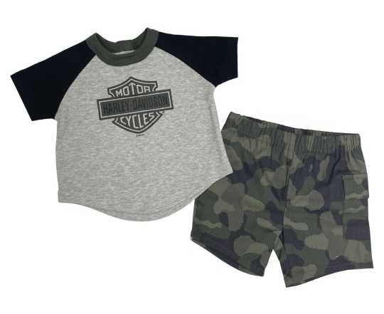 H-D Motorclothes Harley-Davidson Kinder Reglan T-Shirt & Camo Shorts Set 3-4 Jahre - 2072314-4/5T