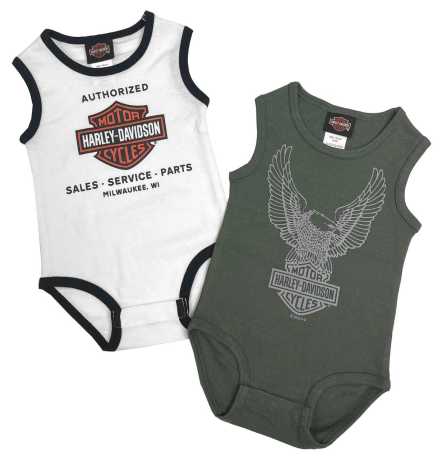 H-D Motorclothes Harley-Davidson Baby Body Set Eagle ärmellos weiß/grün 18-24 Monate - 3062310-18/24