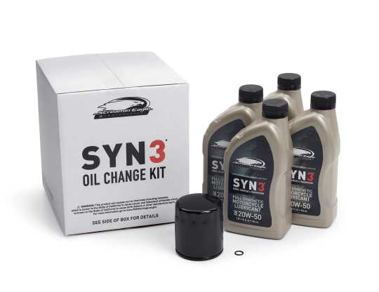 Thunderbike H-D Syn3 Oil Change Kit 4 Liter black Filter  - OILCHANGESYNBL4TC