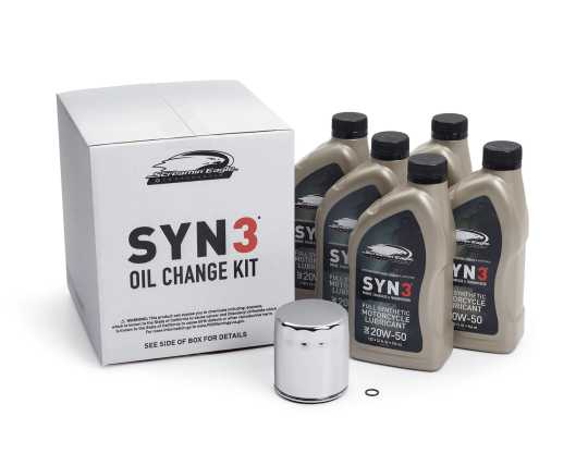 Thunderbike H-D Syn3 Oil Change Kit 5 Liter chrome Filter  - OILCHANGESYNCHR5MW8