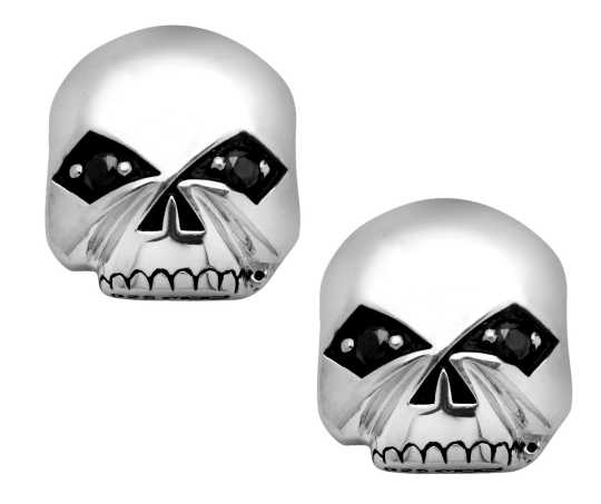 H-D Motorclothes Harley-Davidson Earrings Black Skull G Drop silver  - HDE0377