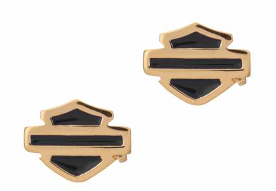 H-D Motorclothes Harley-Davidson Earrings Bar & Shield Gold Plated silver  - HDE0485