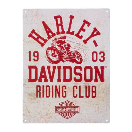 H-D Motorclothes Harley-Davidson Blechschild Riding Club 30x40cm  - HDL-15545