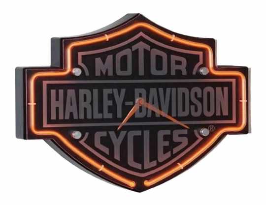 H-D Motorclothes Harley-Davidson Wanduhr Bar & Shield Neon  - HDL-16651B