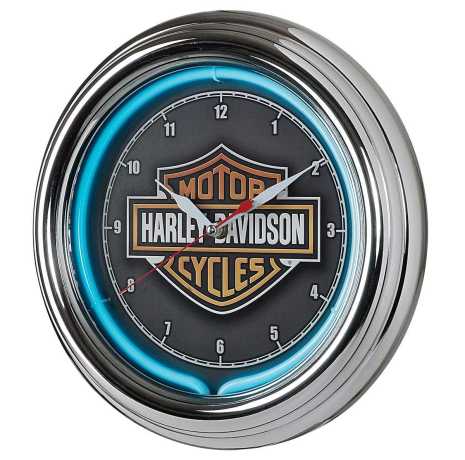 H-D Motorclothes Harley-Davidson Wanduhr Essential Bar & Shield Neon  - HDL-16675B