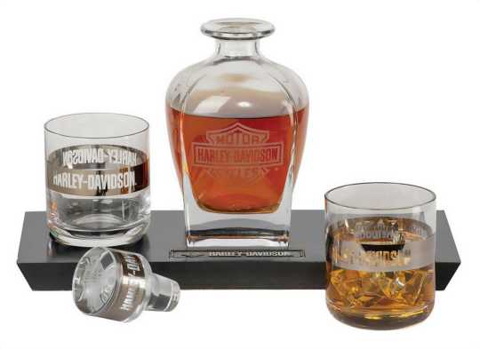 H-D Motorclothes Harley-Davidson Glass Decanter & Whiskey Glasses Set Bar & Shield  - HDL-18812